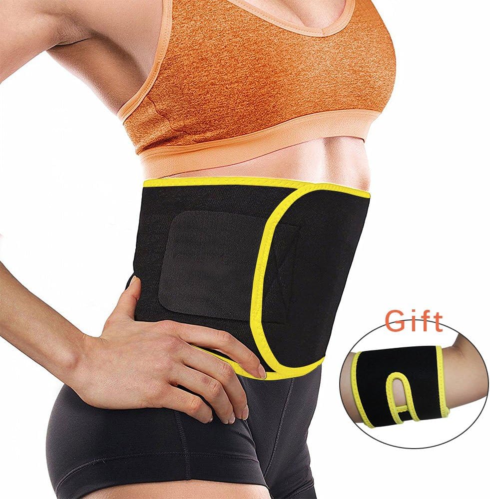 Best Quality Extra Gift Grade Adjustable Waist Trimmer 5mm Thickness Sweat Belt Shaper Slimming Wraps Perfect for Exercise Belly Weight Loss