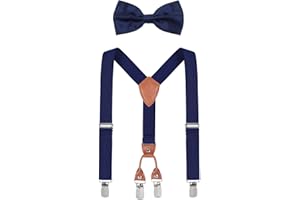 WELROG Kids Toddler Suspenders and Bowtie Set for Boys Girls and Baby Birthday Photography (3 Sizes)
