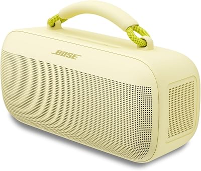 Soundlink Max, Enceinte Bluetooth étanche, et puissante Rechargeable avec Jusqu’à 20 Heures d’autonomie, USB-C, Enceinte avec entrée auxiliaire 3,5 mm intégrée, Jaune Citron - édition limitée