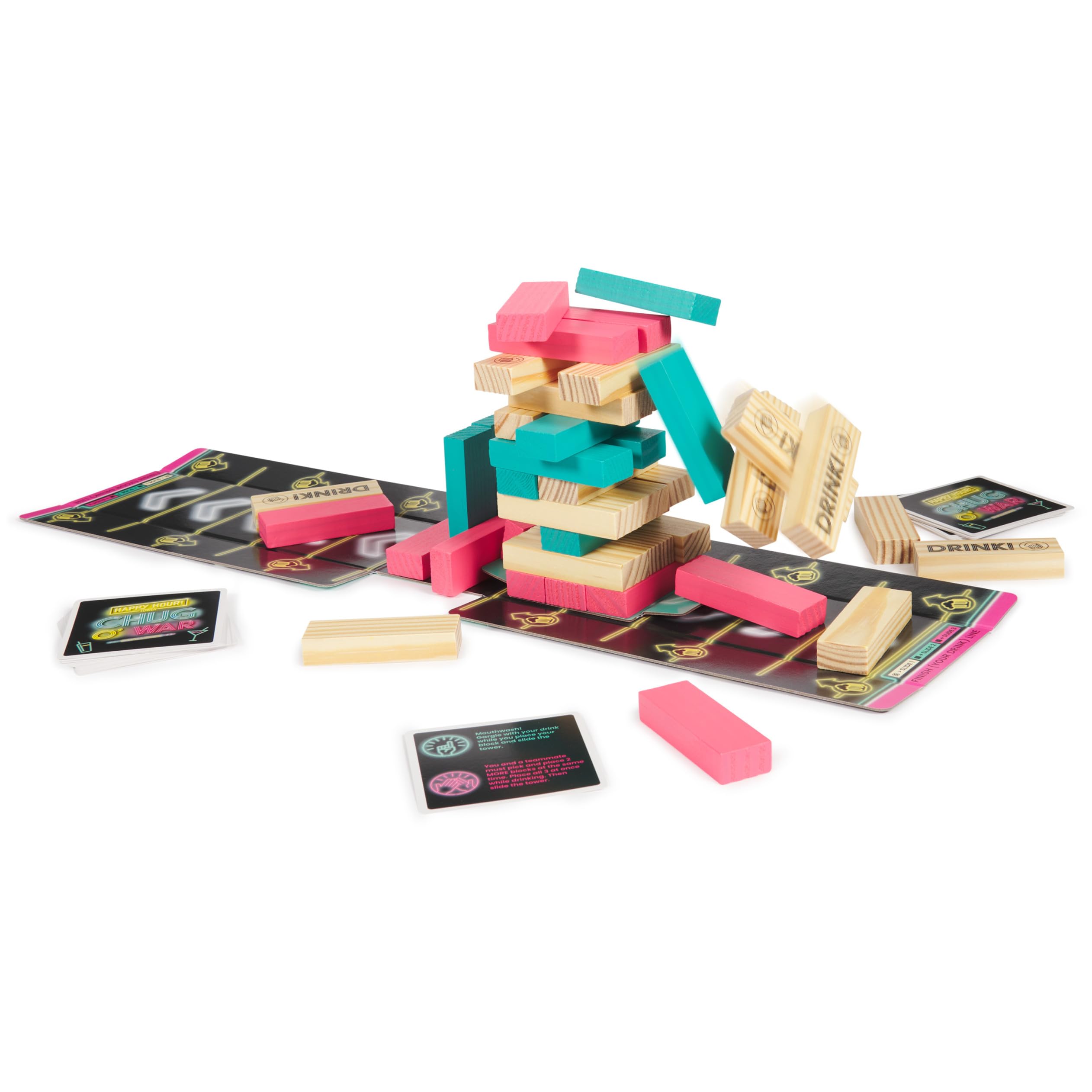 Spin Master Games, Chug O War Tumbling Tower, Adult Party Game for Happy Hour Hangs, 4 & Up Players, for Ages 21 & Up