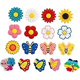 Framendino, 17 Pack Butterfly Flowers Focal Beads for Pens Cute Flower Silicone Beads for Making DIY Bead Pens Keychain Jewelry Crafts