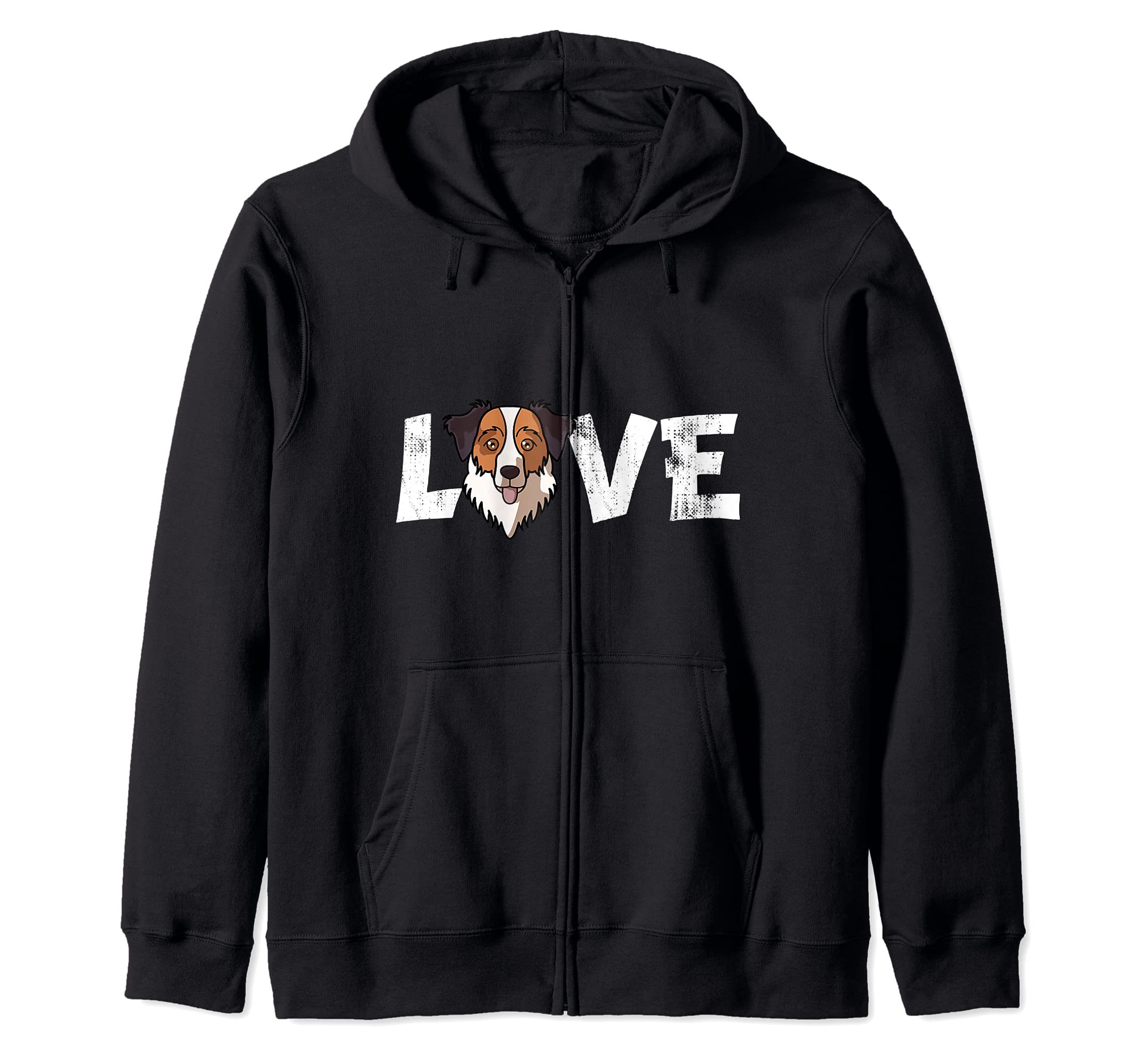 Dog Mom Dog Dad Australian Shepherd Aussie Dog Zip Hoodie
