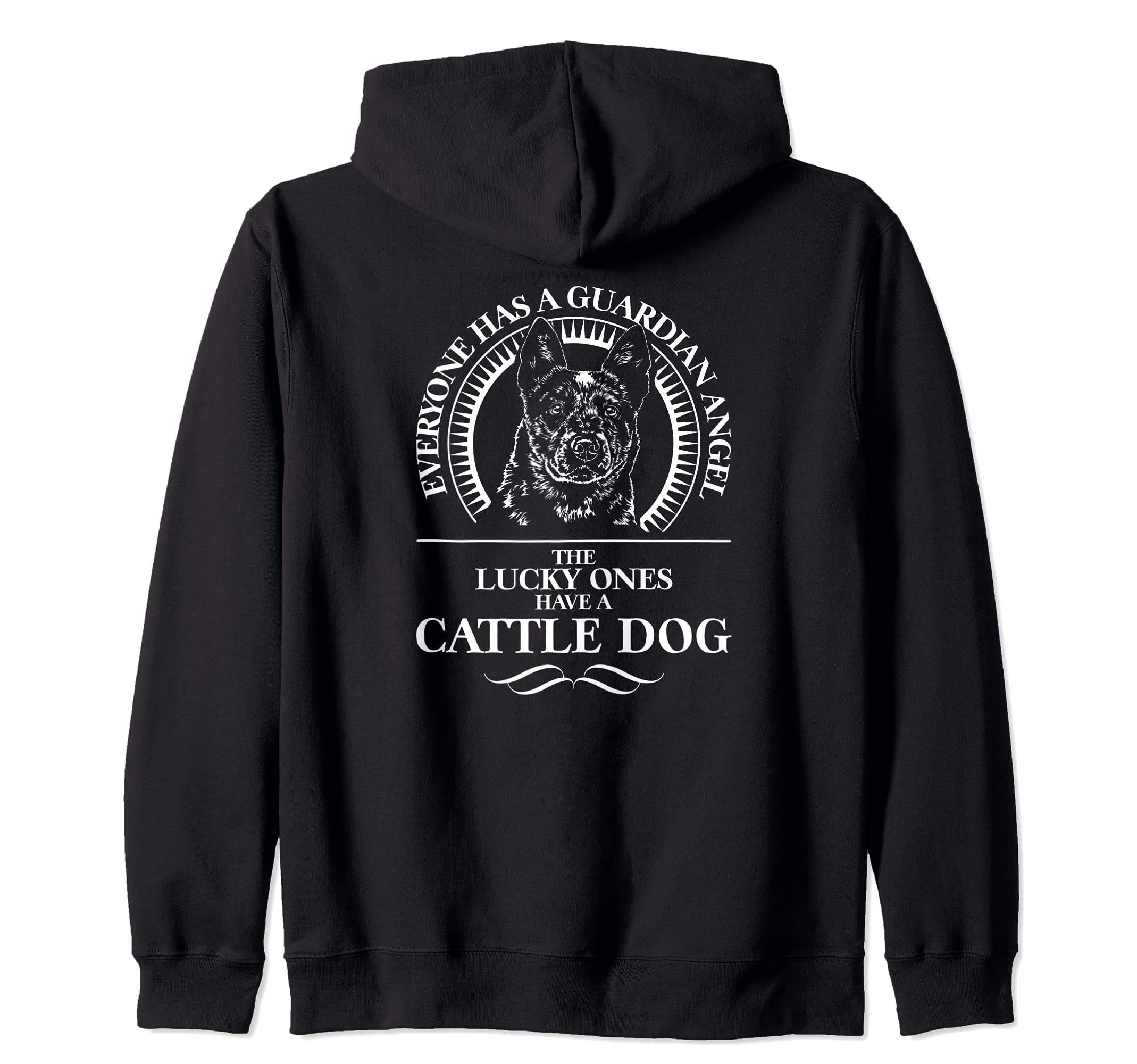 Proud Cattle Dog Guardian Angel dog saying dog mom Zip Hoodie