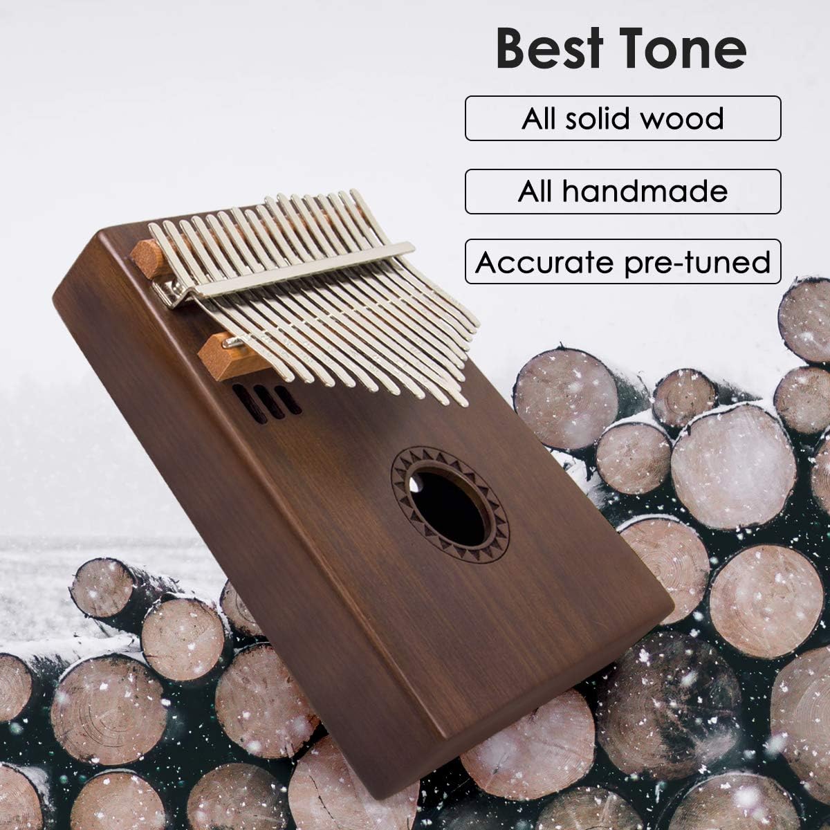 Aklot Kalimba 17 Tine C Key Thumb Piano Marimbas Instrument Finger