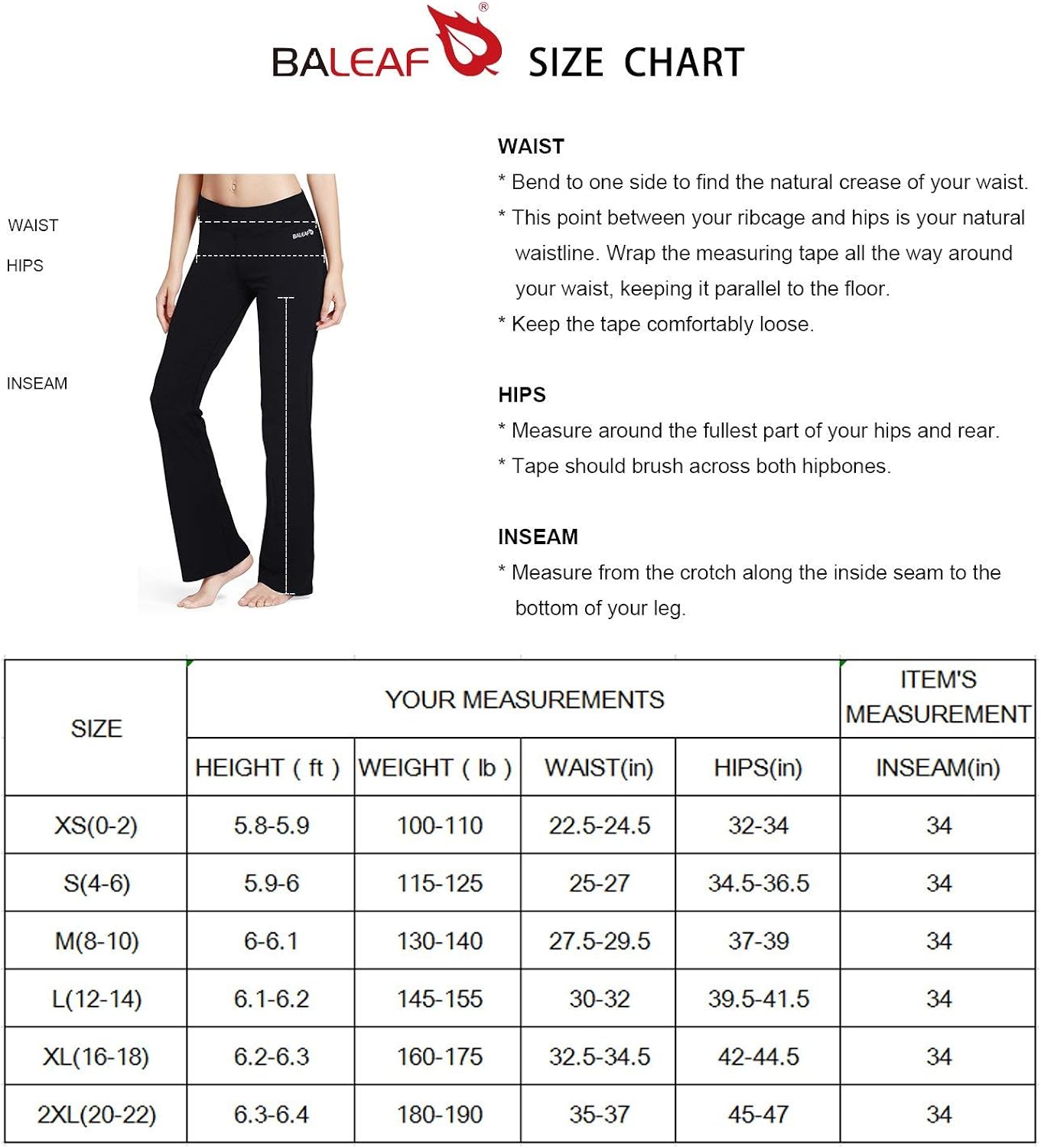BALEAF Women's Bootcut Regular/Tall High Waisted Yoga Pants Bootleg Jazz Cotton Pants : Clothing