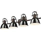 Golden Lighting Yep Duncan 4-Light Vanity in Rubbed Bronze and Black Shade