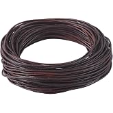 KONMAY 1.5mm Round Real Leather Cord, 25 Yards Rich Brown Leather String Cord for Jewelry Making, Necklaces, Bracelets and Crafting