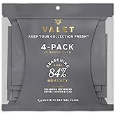 Valet 84% Two-Way Humidity Packs for Seasoning Wood Containers, 4-Pack, 60g Each, Prevents Leaks with Natural Craft Paper Design, Resealable Bag