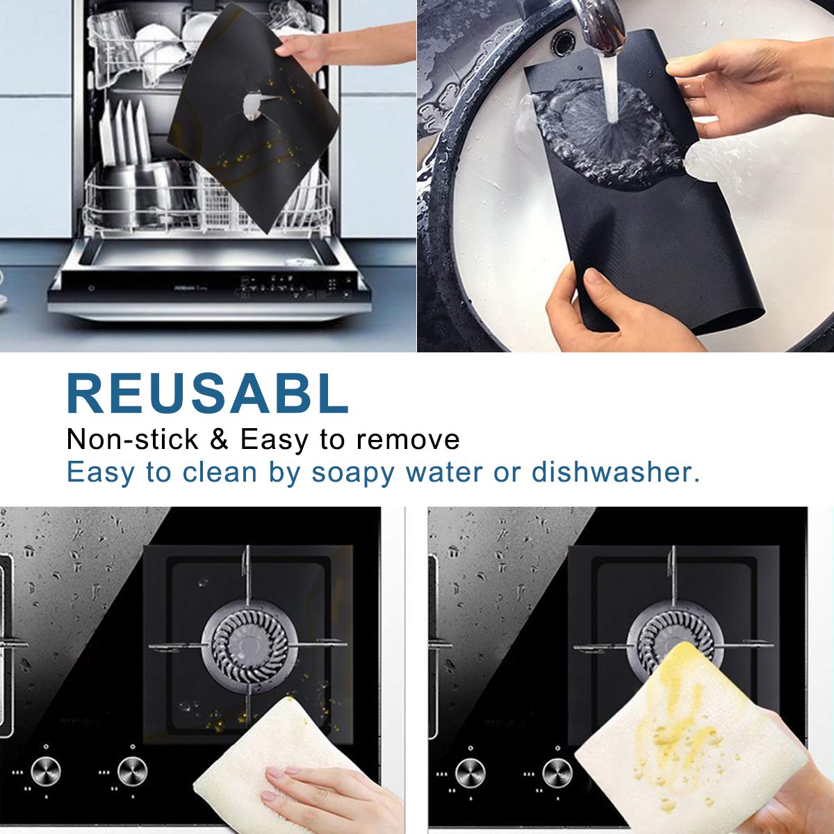 Piezas y accesorios Reutilizable Protectores de Cocina de Gas 6 Estufa