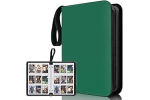 TUUZEL Basketball Card Binder 9 Pocket,Premium Zipper Trading Card Holder with Card Sleeves,Collectible Card Folder Fits 900 Cards and 50 Removable Trading Card Sleeves(Dark green, 900Pockets)