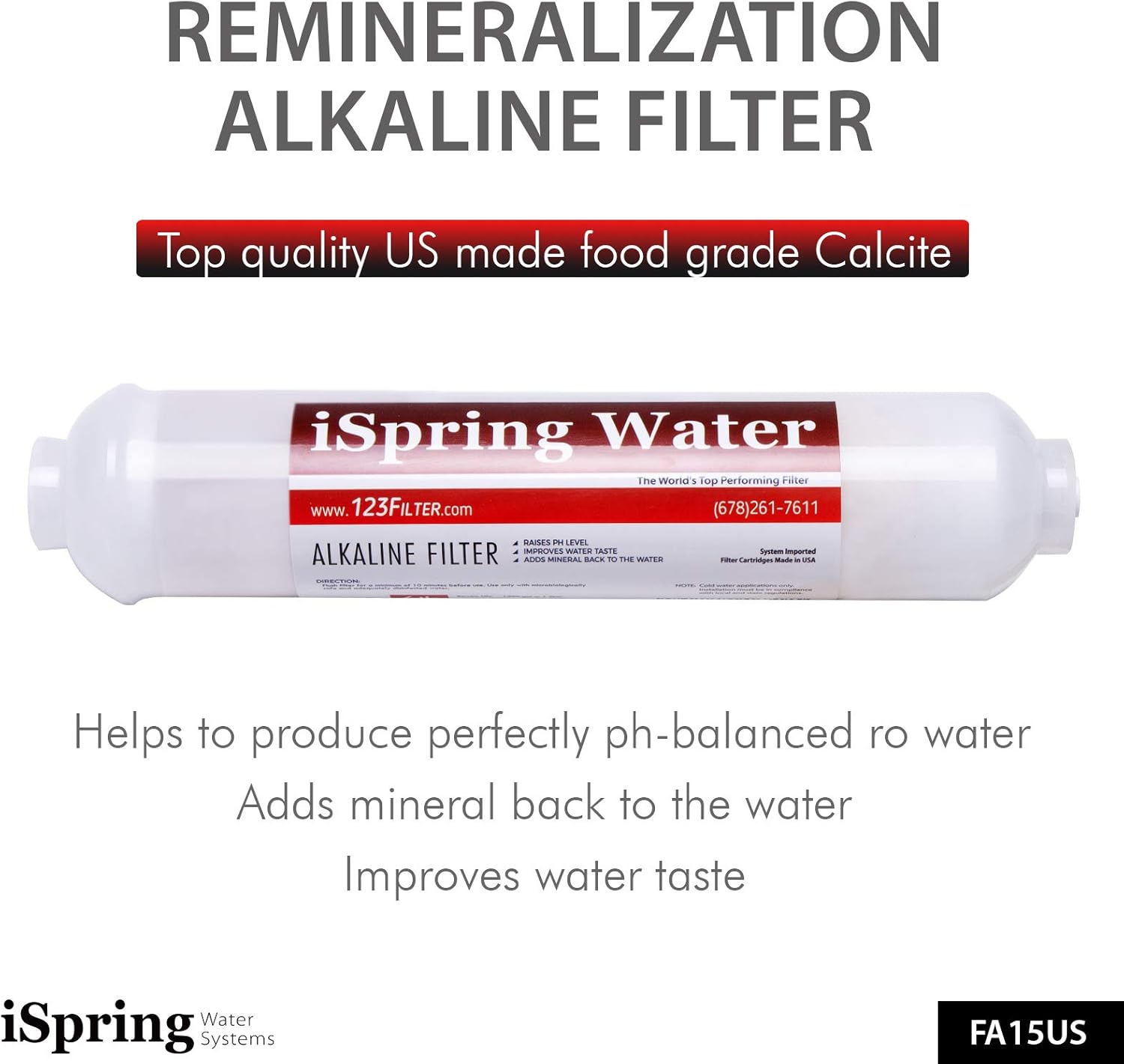 iSpring PH100 Top Quality 6-Stage Under Sink Reverse Osmosis RO Drinking Water Filtration System 100 GPD Fast Flow 1:1 Pure to Waste Ratio with Alkaline Remineralization, pH+, US Made Filters - - 