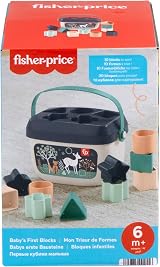Fisher-Price Baby's First Blocks Stacking Toy 10 Shapes Navy Fawn HJP20 view 6