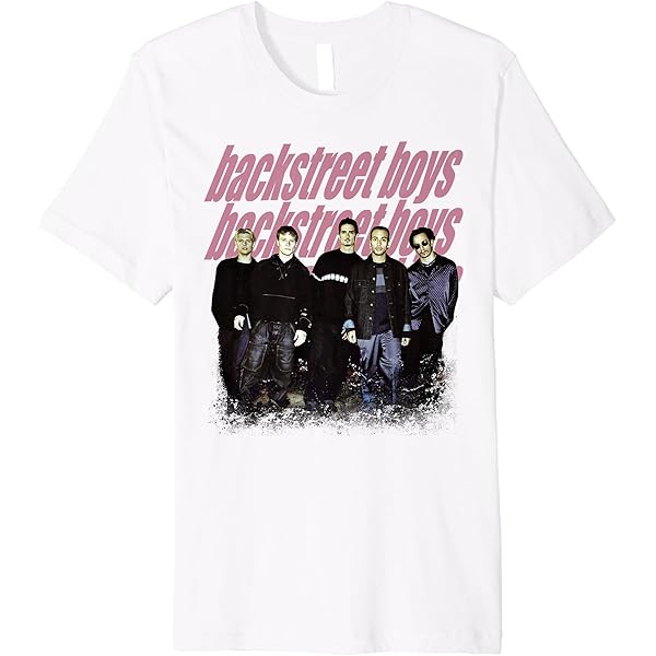 Amazon.com: Backstreet Boys – Group Photo Repeat Logo White
