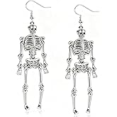Kopuscristing Punk Skeleton Earrings for Women Gothic Skull Dangle Earring Party Outfits Jewelry Gifts