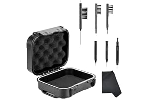 YOHEALLY 8 Pieces Set High Seal Waterproof Hearing Aid Case with Extractable Sponge, Drop-Proof, Shock-Proof and Crush-Proof Storage Box, Hearing Aids Accessories with Cleaning Kits for Oticon, Starkey, Phonak