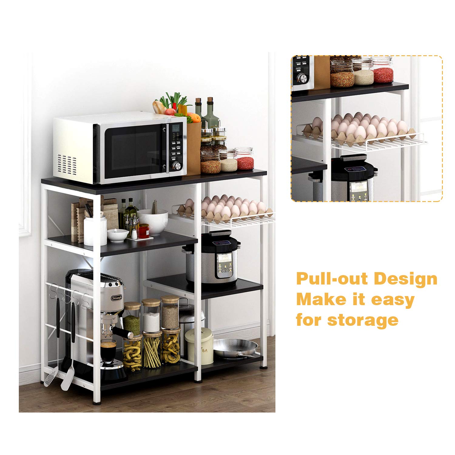 Mr IRONSTONE Kitchen Baker's Rack Utility Storage Shelf Microwave Stand