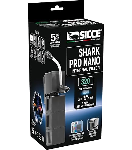 Amazon.com : Sicce Shark Pro Nano 250 Internal 65 GPH Aquarium