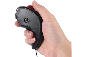 Handheld Trackball Mouse,Ergonomic Wired Mini USB Portable Finger Travel Right & Left Handed Mice with Control Pointer,Easy T