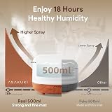 ASAKUKI 500ml Essential Oil Diffuser 5-in-1 Ultrasonic Quiet Remote view 3