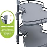 XEMQENER Kitchen Blind Corner Pull-Out Shelving Unit 2 Tiers Grey Open Right view 6