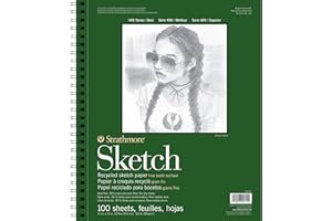 Strathmore 400 Series Sketch Pad, Recycled Paper, 11x14 inch, 100 Sheets - Artist Sketchbook for Drawing, Illustration, Art Class Students