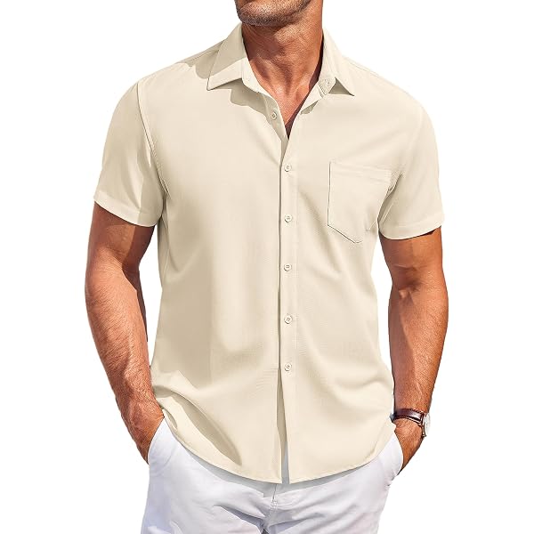 Chemise De Plage Homme Velours Côtelé Patchwork - Manches Courtes Boutonnée - Coupe Décontractée - Taille Grande Disponible