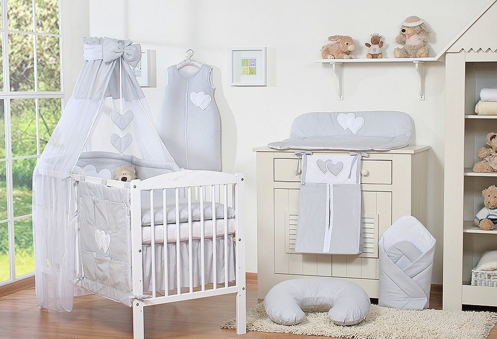Tour De Lit Bebe Gris A Coeur Fabrication Europeenne La Chambre De Bebe Bebe Puericulture Ranchofenix Com Br