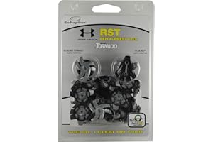 SOFTSPIKES Ua/Silver Tornado Fast Twist 3.0 Clamshell Cleats 18 Count, Black (001)/Silver, One Size