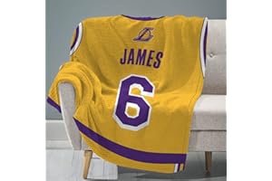 THE SLEEP SQUAD Sleep Squad Los Angeles Lakers Lebron James 60 x 80 Raschel Plush Blanket A NBA Throw