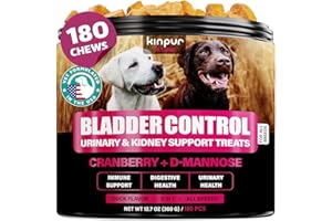KINPUR PET CARE Dog UTI Treatment 180 Chews w Cranberry, Natural UTI Medicine for Dogs - Pet Supplement for Dog Urinary Tract Infection Treatment, Good for Bladder Control, Dog Incotinence, Kidney Health, Dog Breath