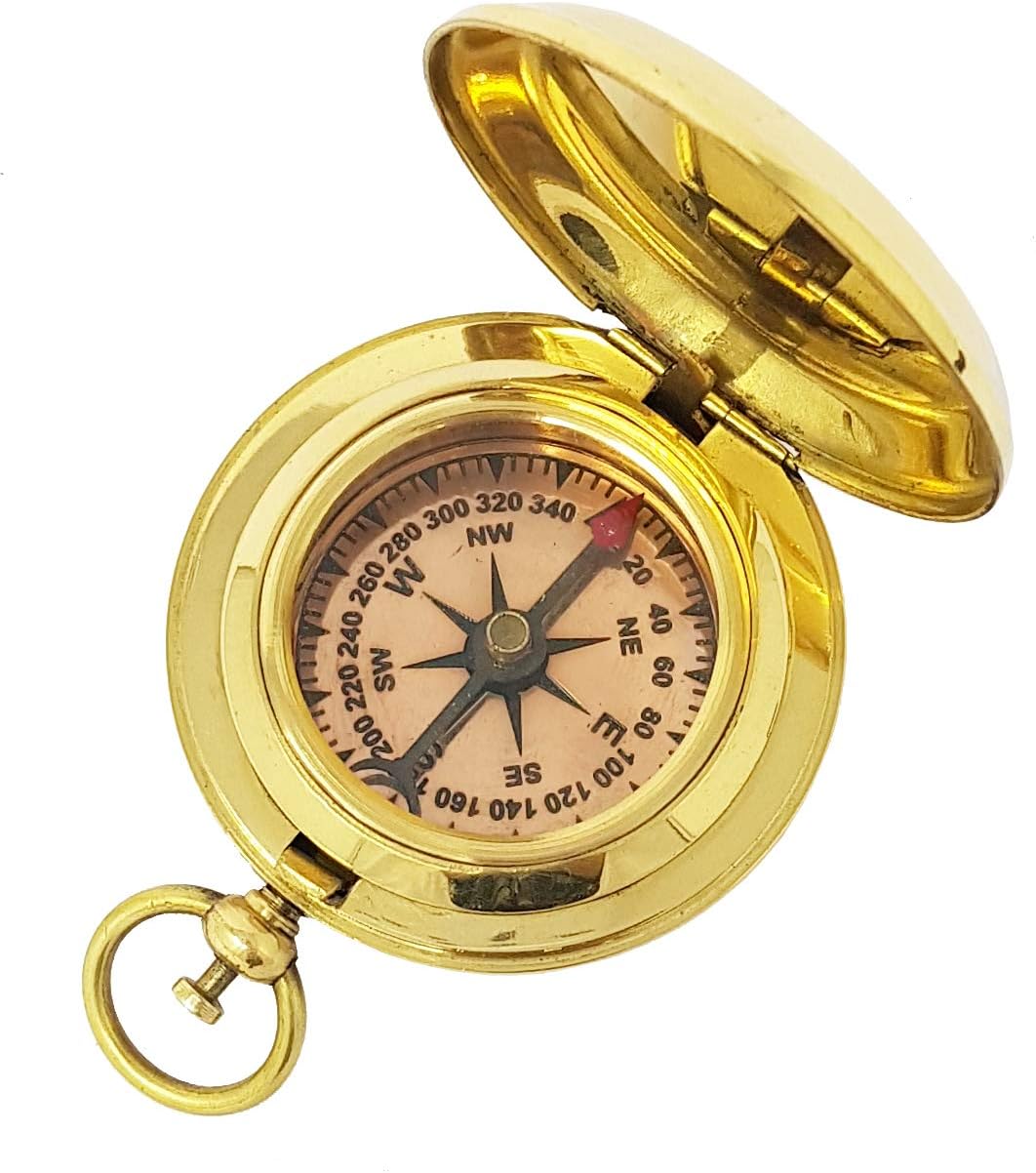 The New Antique Store Brass Compass - Epstein London - Pocket Compass with Hard Wood Box - Image 3
