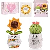 Munutix Get Well Gifts for Women - Positive Sunflower Crochet Surgery Recovery and Cancer Care Comfort Gifts, Get Well Soon Hospital Bag Essentials, Cheer Up and Encouragement for Patients