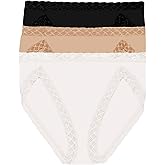 Natori Women Bliss French Cut 3-Pack (Black/Cafe/White, Small)