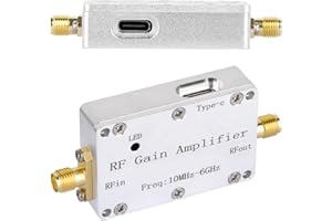 DMGICPRO RF WideBand Amplifier 10M-6GHz Low Noise Amplifier LNA 40dB Gain with SMA Female Connector for Radio, FM Broadcasting, Signal Amplification DC 5V Powered