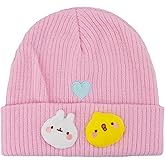 Molang Beanie Hat, Winter Knit Cap with Cuff