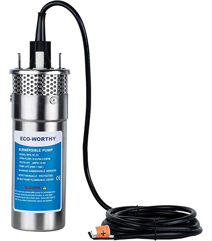 BACOENG DC 12V Solar Water Pump, Submersible Well Pump 20FT, 20GPM