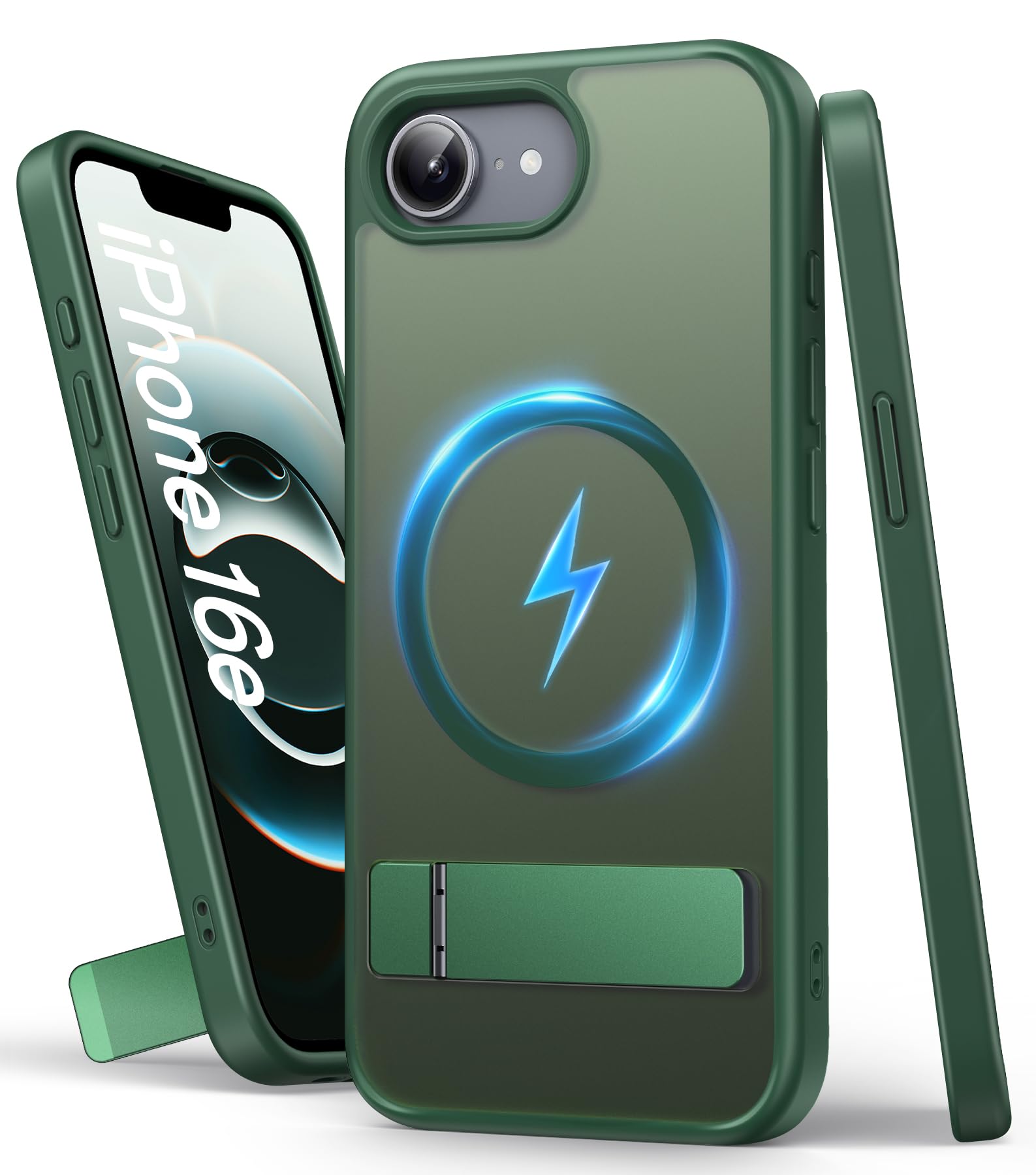 SIXBOX Magnetic for iPhone 16e Case, Built-in Stand