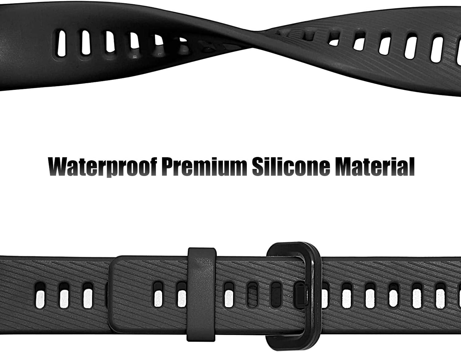 teyiwei Black Soft Silicone Wrist Strap Compatible for Band 3 Pro Replacement Watch Band Bracelet Compatible with Band 4 Pro - Image 5