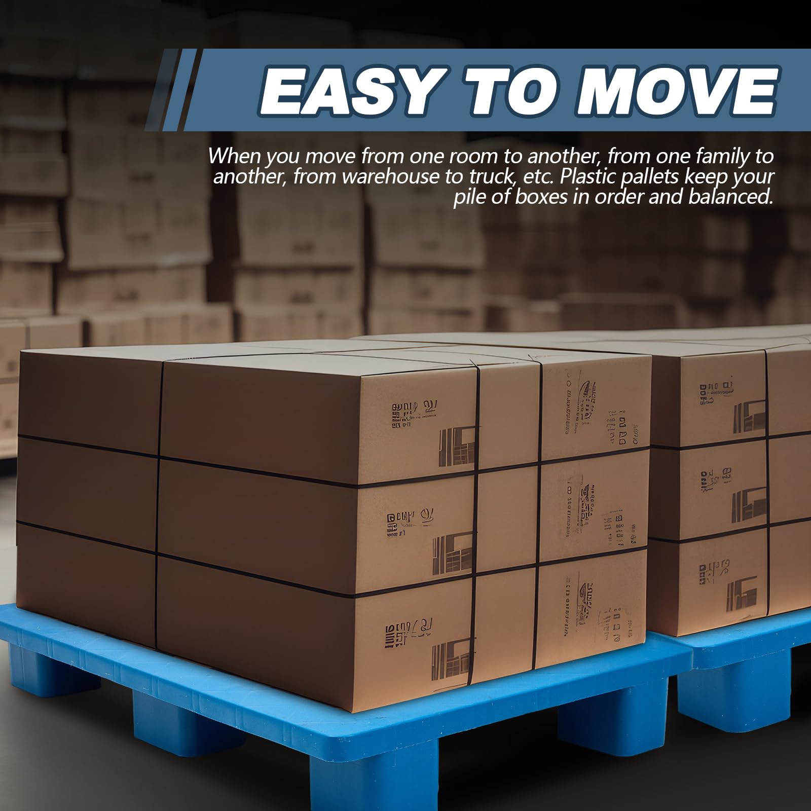 Mua Soaoo Plastic Pallets for Basement Storage Easy to Stack Plastic ...