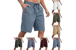 Kvture Men Athletic Shorts Summer Casual Cargo Shorts Elastic High Waisted Shorts Workout Golf Drawstring Shorts with Pocket