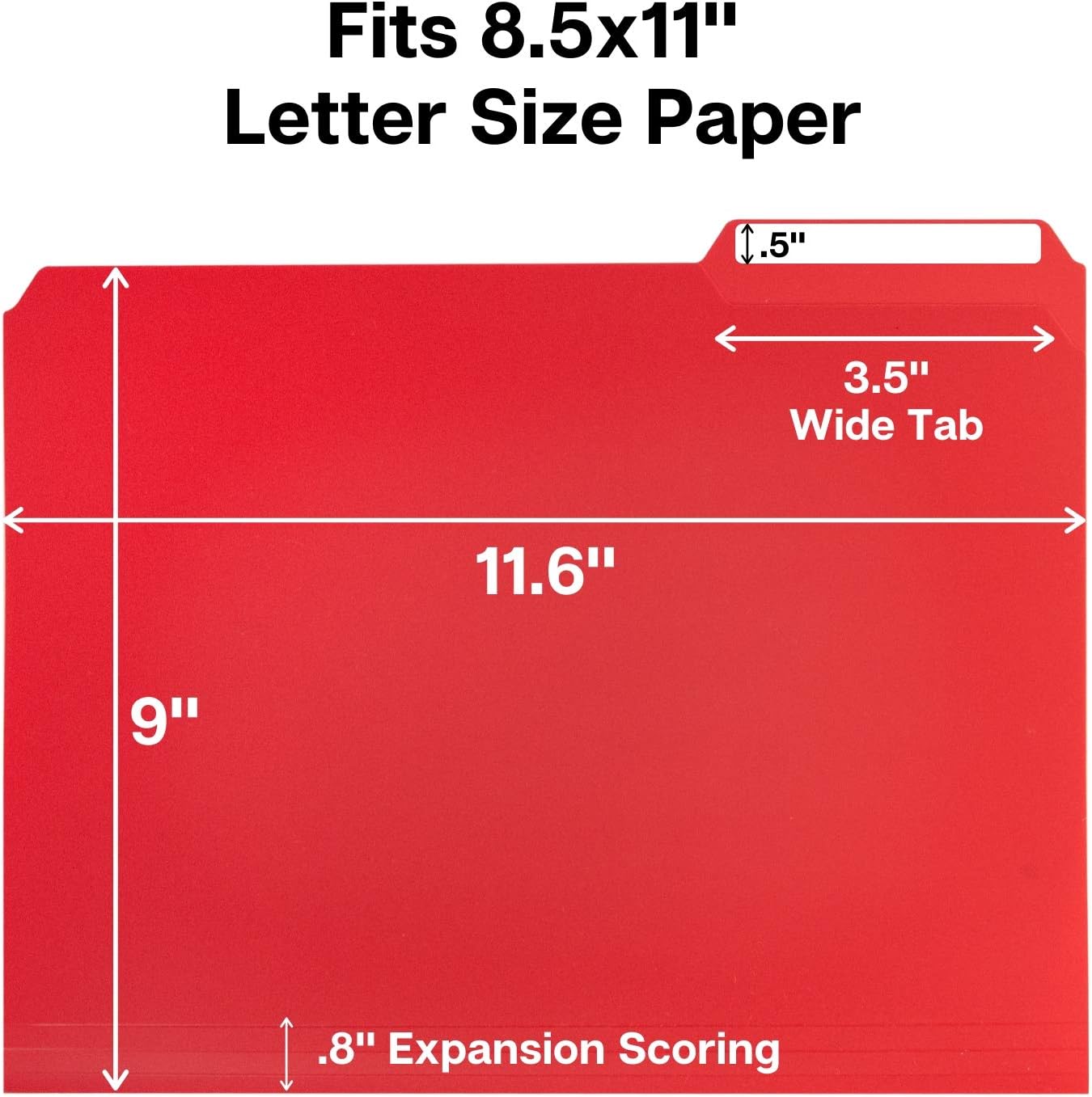 Dunwell Colored Plastic 3-TAB File Folders (6 Pack, Assorted Colors) Letter Size, 1/3-Cut Tabs, More Durable Than Manila Folders, Labels Included, Writable Erasable Top Tabs Document Filing Storage : Office Products