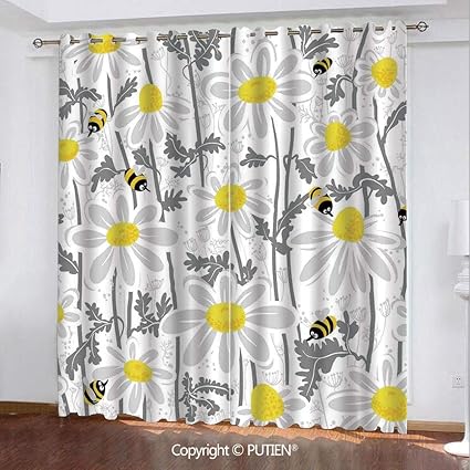 Amazon Com Satin Grommet Window Curtains Drapes Grey Decor