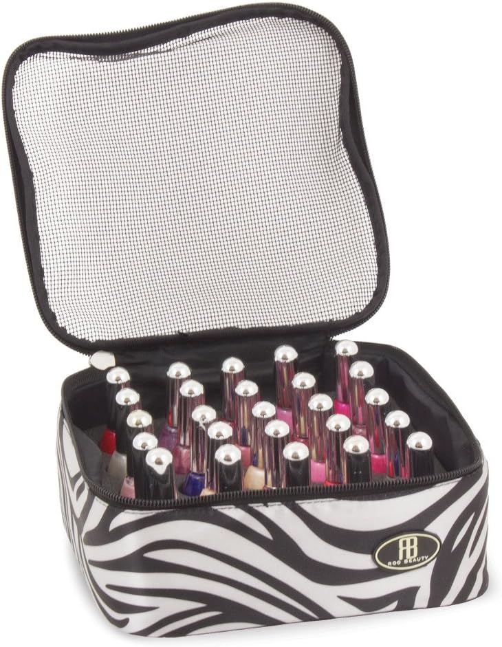 Roo Beauty Zebra Manicure Nail Polish Storage Case