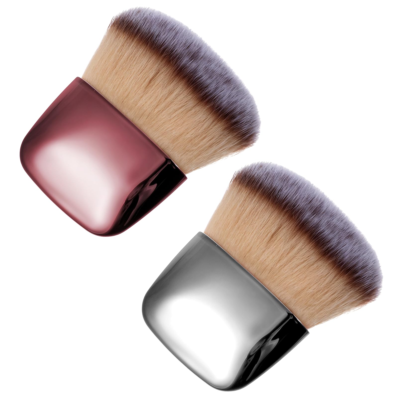 Photo 1 of 2pcs Mini Multi-functional Loose Powder Brush Portable Soft Makeup Powder Brush, Beauty Tool for Sunscreen, Cream Foundation or Liquid Cosmetics
