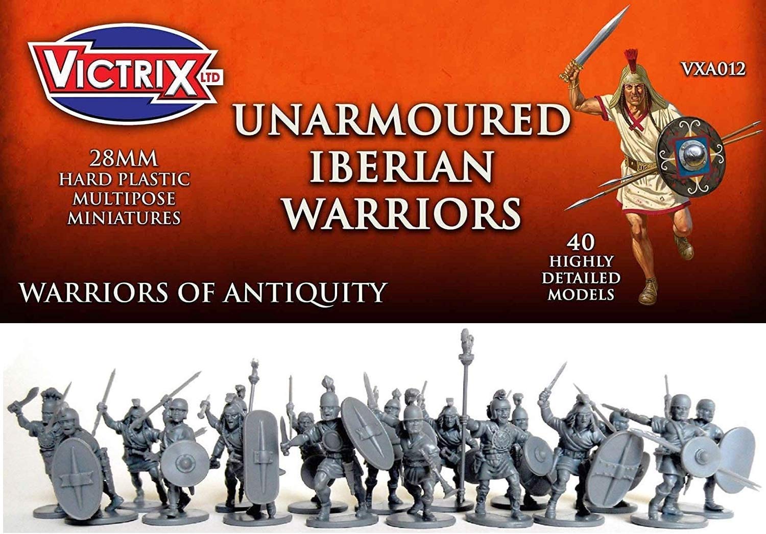 Victrix VXA012 - Ancient Iberian Unarmoured Warriors - 40 Figure Set - 28mm Plastic Miniatures - Warrior of Antiquity - Carthaginian - Hannibal