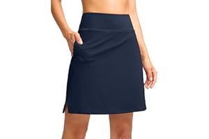 Viodia 18" Skorts for Woman with Pockets High Waisted Golf Tennis Skirts Knee Length Long Skort for Women Dressy Casual