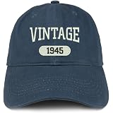 Vintage 1945 Embroidered 73rd Birthday Cotton Cap - Navy, Washed Twill - View #9