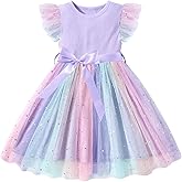 Vogseek Toddler Girls Tulle Dress Ruffle Sleeveless Summer Baby Girl Fashion Tutu Dresses 2-6Y