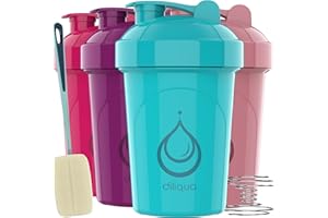 diliqua 4 PACK, 20 oz Shaker Bottles for Protein Mixes | BPA-Free & Dishwasher Safe | 4 small protein shaker bottle | Shaker Cups for protein shakes | Blender Shaker Bottle Pack