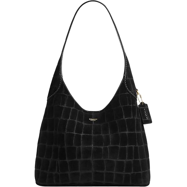 Coach Brooklyn Shoulder Bag 39 in Crocodile-Embossed Suede